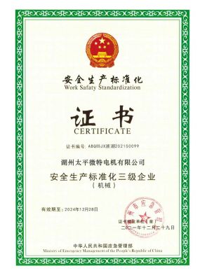 安全生產(chǎn)標準化三級企業(yè)